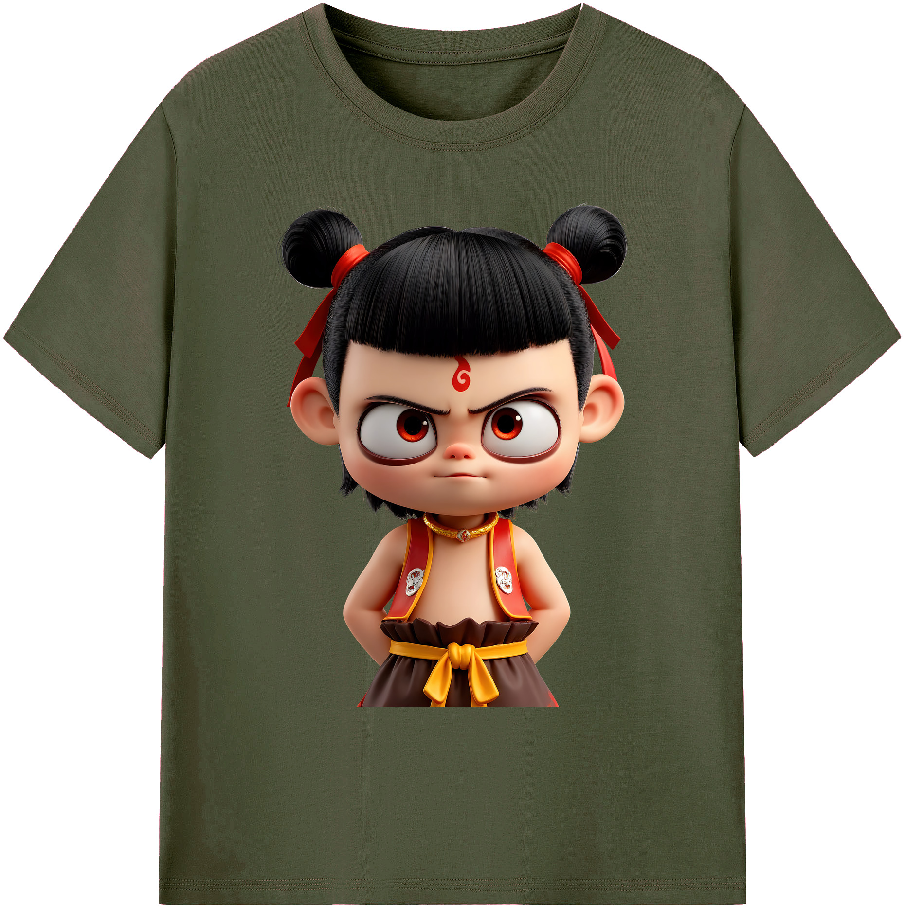 （画像用） Ne Zha 2 ナタ 魔童の大暴れ 綿100％ メンズ半袖Tシャツ｜肌触りやわらか＆通気性